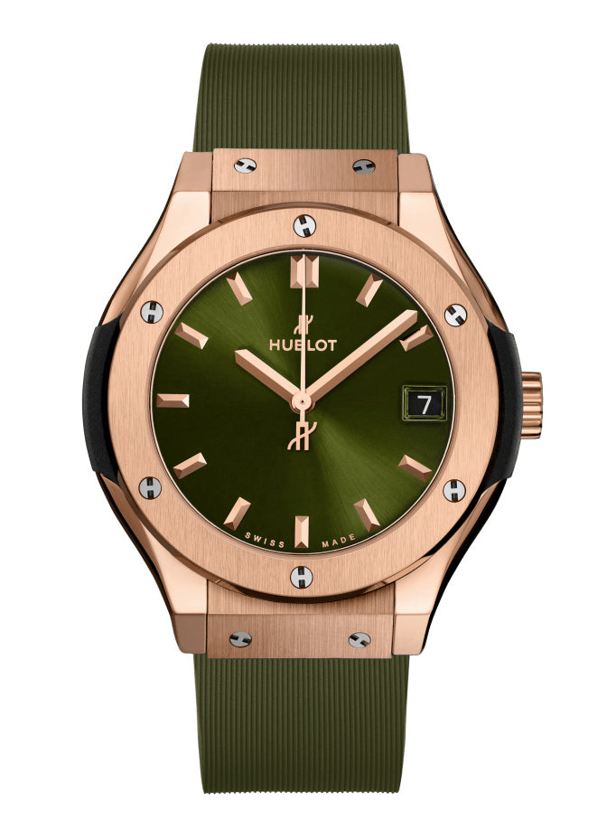 Hublot Classic Fusion Quartz King Gold Green 33mm Ref. 581.OX.8980.RX
