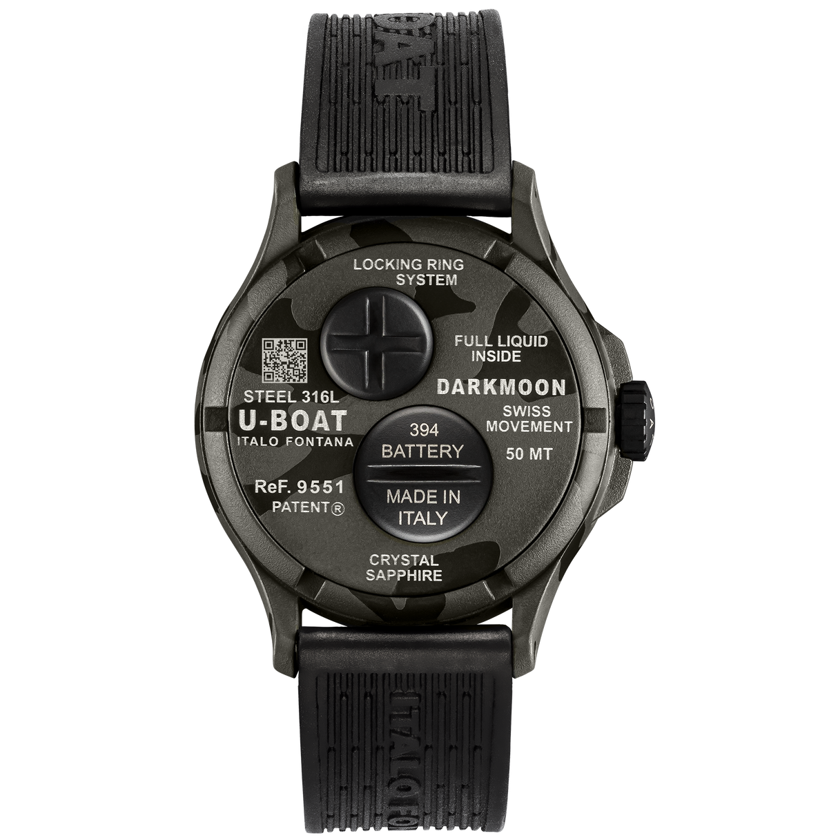 U-Boat Darkmoon 40 BK Grey Curved Camouflage