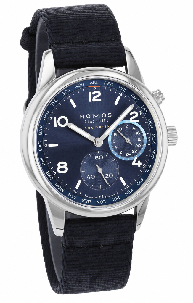 NOMOS Glashütte Club Sport Neomatik Weltzeit Blau Ref. 790