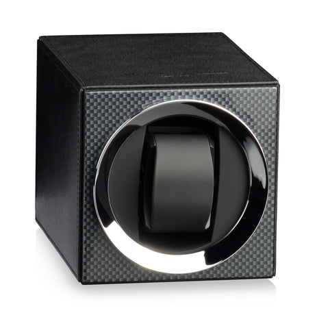 Heisse & Söhne Uhrenbeweger Moon Carbon Lack/Leder Schwarz