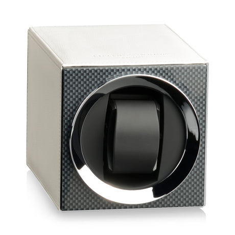 Heisse & Söhne Uhrenbeweger Moon Carbon Lack/Leder Creme