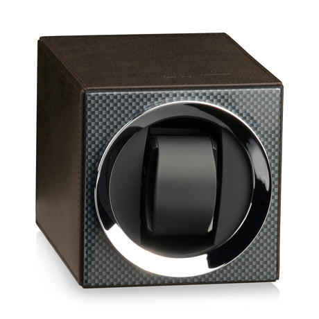 Heisse & Söhne Uhrenbeweger Moon Carbon Lack/Leder Braun