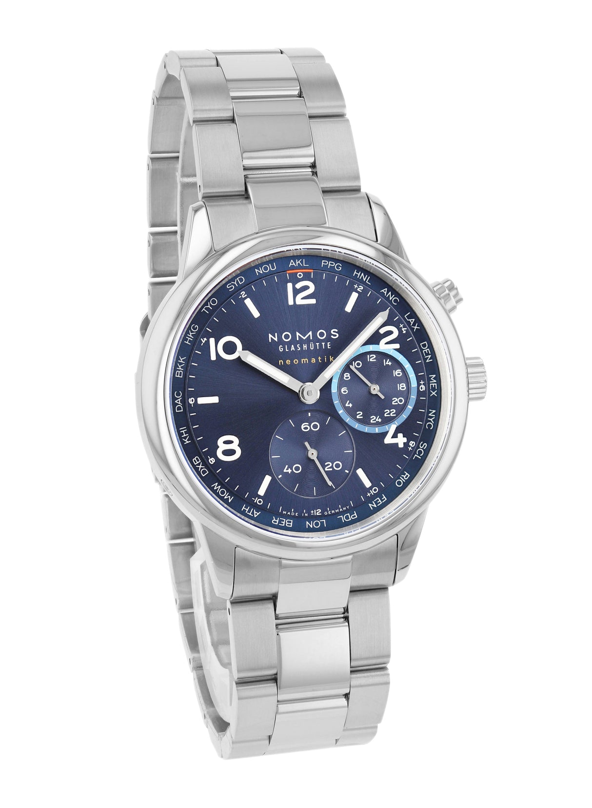 Nomos Glashütte Club Sport Neomatik Weltzeit Blau