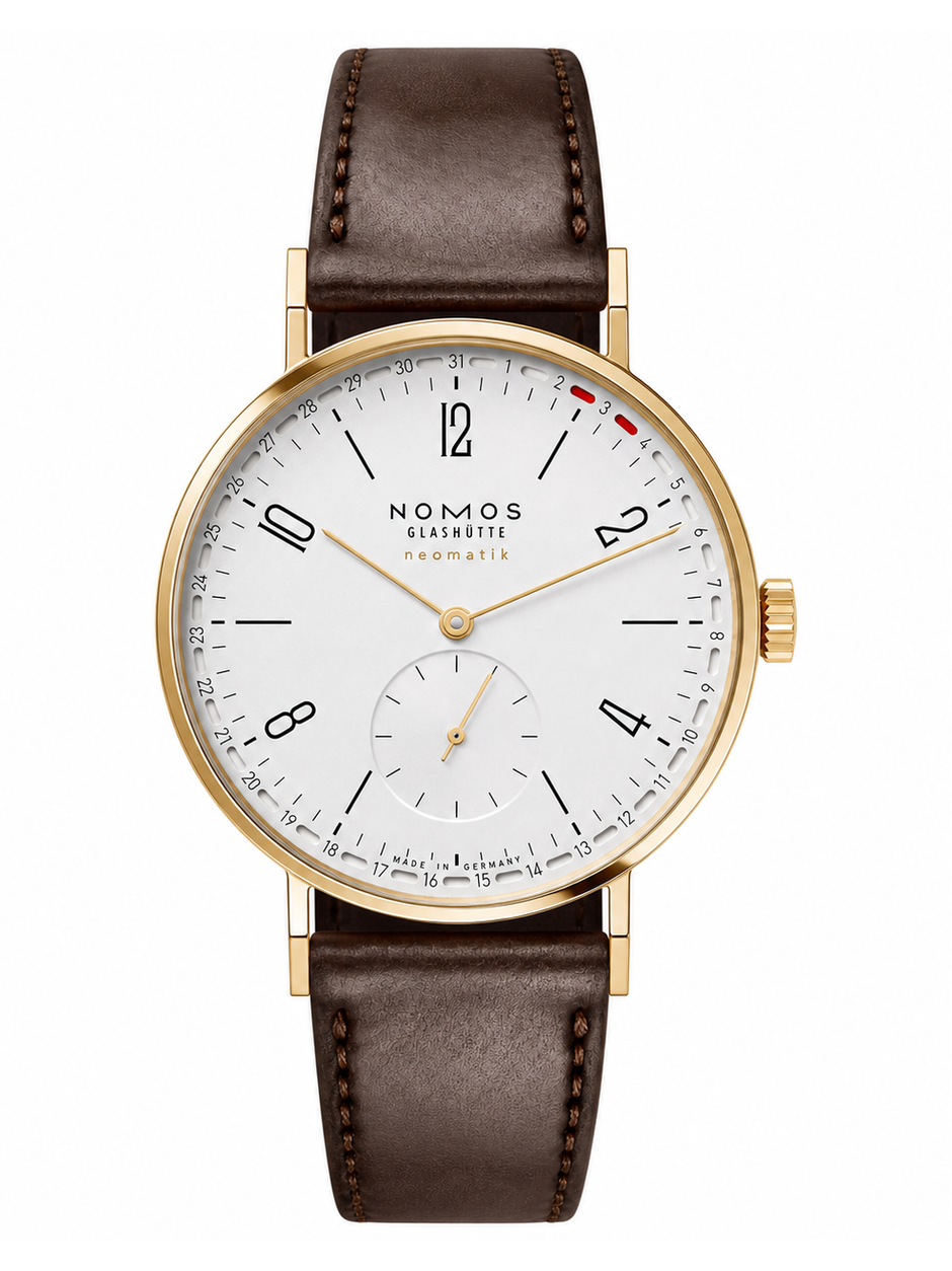 NOMOS Glashütte Tangente Gold neomatik 38 Update Doré Ref. 196