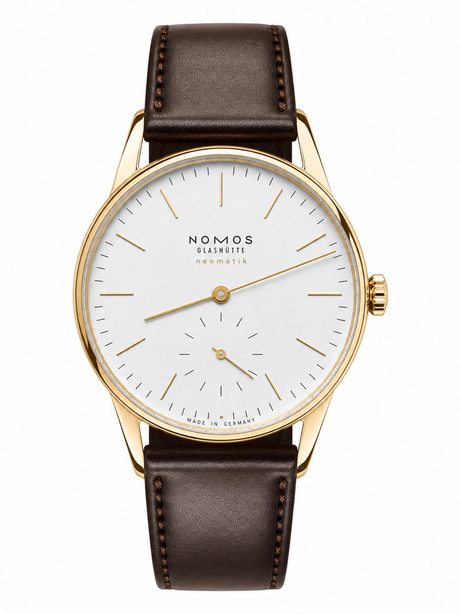 NOMOS Glashütte Orion Gold neomatik Doré Ref. 349