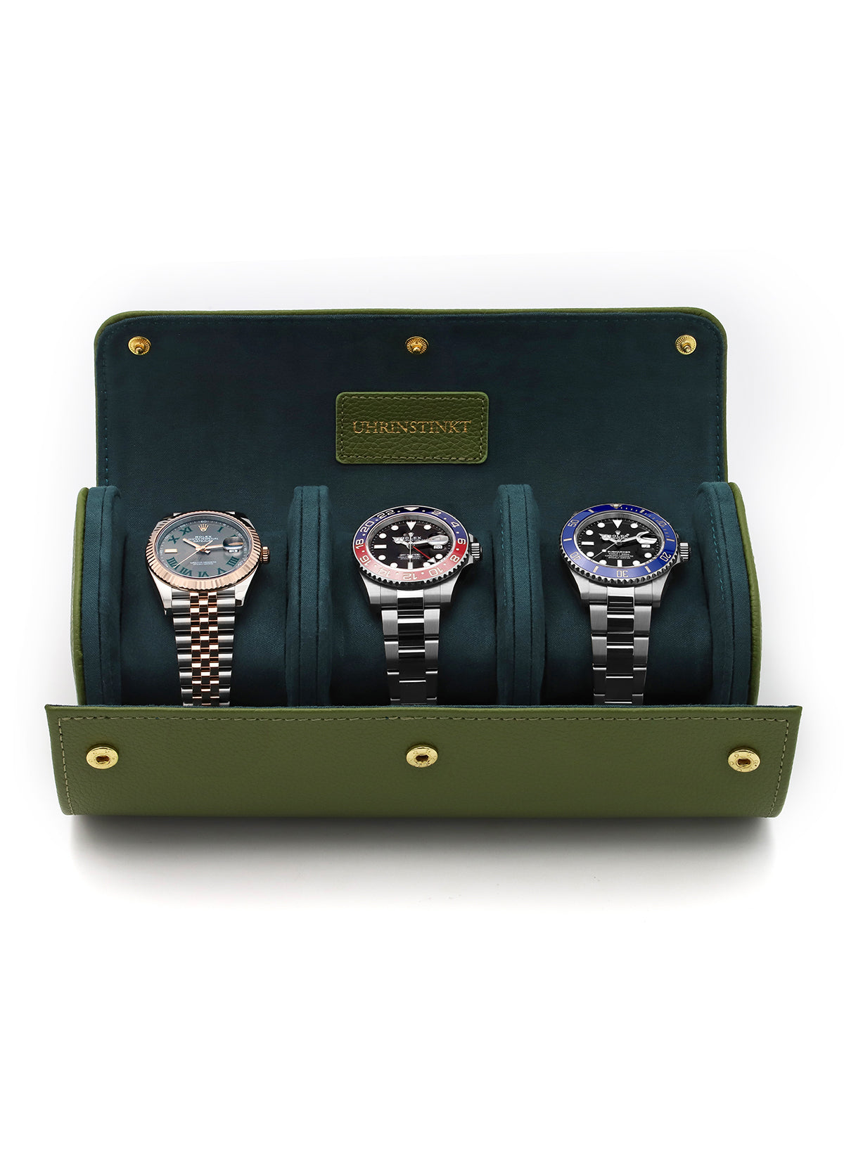 Uhrinstinkt Premium Watch Roll Verde Olivo
