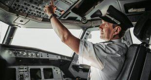 Pilot in cockpit