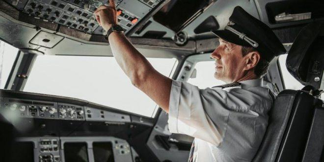 Pilot in cockpit