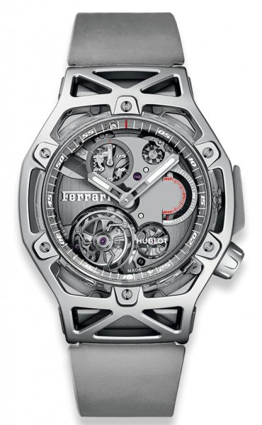 Hublot MP Collection Techframe Ferrari Tourbillon Chronograph Sapphire White Gold 45 mm
