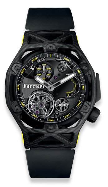 Hublot MP Collection Techframe Ferrari Tourbillon Chronograph Carbon Yellow 45 mm