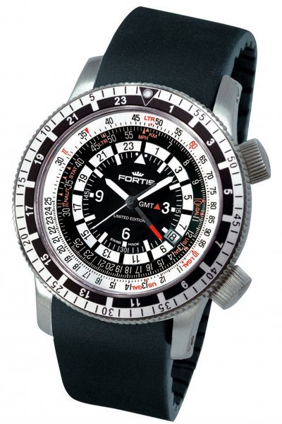 Fortis B-47 Calculator GMT 3 Time Zones Limited Edition