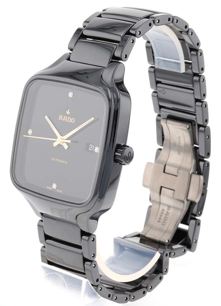 RADO 時計 Rado TRUE Square 2707 Black Dial, High-Tech Ceramic, Automatic
