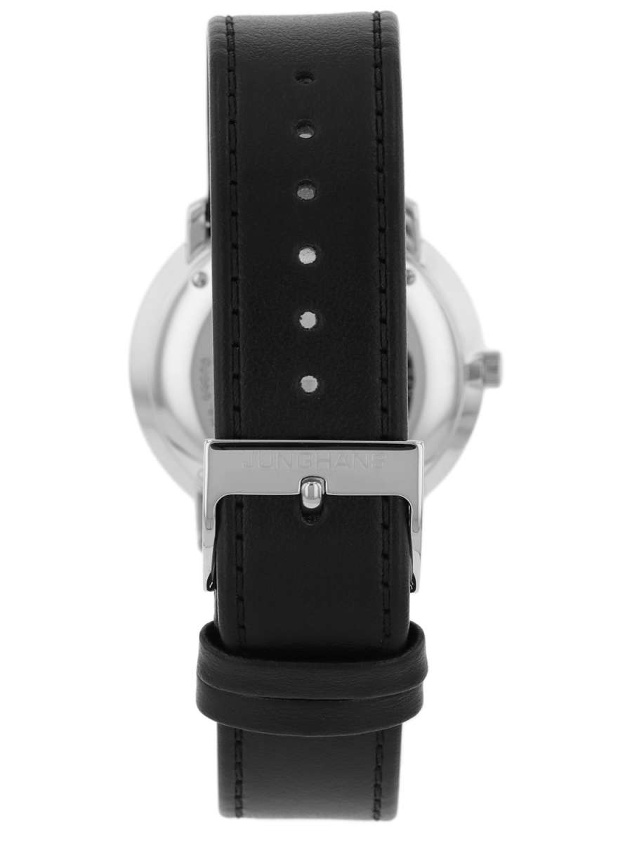 JUNGHANS Orologio Da Uomo 041/4465.02 – Cassa Acciaio 38mm – Quadrante Nero – Pelle
