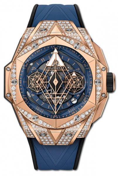 Hublot Big Bang Unico Sang Bleu II King Gold Blue Pave 45 mm Hublot Big Bang Unico Sang Bleu II King Gold Blue Pave 45 mm