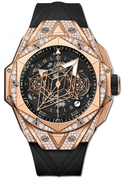 Hublot Big Bang Unico Sang Bleu II King Gold Pave 45 mm