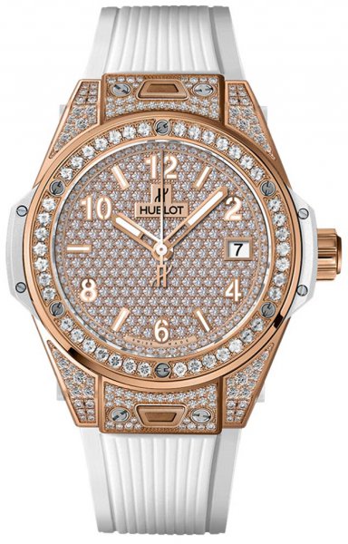 Hublot Big Bang One Click King Gold White Full Pave 39mm Hublot Big Bang One Click King Gold White Full Pave 39mm