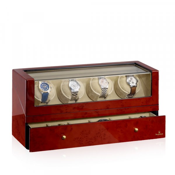 Designhuette Watch Winder San Diego 4 Burlwood Designhuette Watch Winder San Diego 4 Burlwood