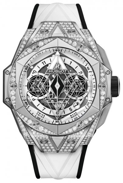 Hublot Big Bang Unico Sang Bleu II Titanium White Pave 45 mm